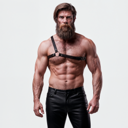 FETISH SUBMISSIVE ATTITUDE - HERREN HARNESS MIT GEKREUZTEN SCHULTERN AUS ÖKO-LEDER