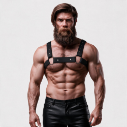 FETISCH DEVOT HALTUNG - BRUST SPORT HARNESS VERSTELLBAR NEOPREN HERREN