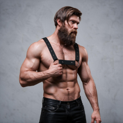 FETISCH DEVOT HALTUNG - BRUST SPORT HARNESS VERSTELLBAR NEOPREN HERREN