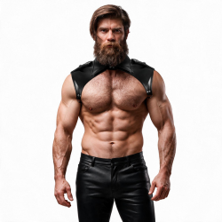 FETISH SUBMISSIVE ATTITUDE - BRIGADE NECK HARNESS ADJUSTABLE ECO LEATHER MEN