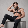 FETISH SUBMISSIVE ATTITUDE - IMBRACATURA INCROCIATA CON RIVETTI IN ECOPELLE UOMO