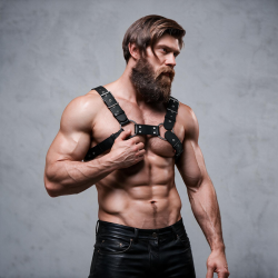 FETISH SUBMISSIVE ATTITUDE - BULLDOG-BRUSTGURT VERSTELLBAR ÖKO-LEDER HERREN
