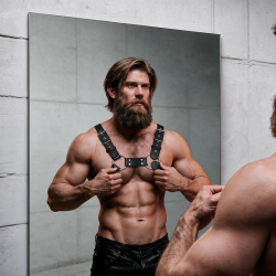 FETISH SUBMISSIVE ATTITUDE - BULLDOG CHEST HARNESS ADJUSTABLE ECO LEATHER MEN