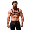 FETISH SUBMISSIVE ATTITUDE - ÖKO-LEDER BRUSTGURT HARNESS HERREN SCHWARZ/ROT