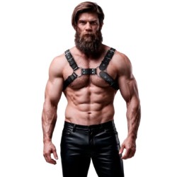 FETISH SUBMISSIVE ATTITUDE - BULLDOG CHEST HARNESS ADJUSTABLE ECO LEATHER MEN
