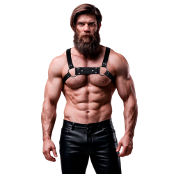 FETISH SUBMISSIVE ATTITUDE - BULLDOG-BRUSTGESCHIRR ÖKO-LEDER HERREN GRÖSSE M/L