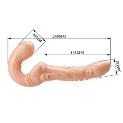 BAILE - EMMA STRAP-ON CARNE CON DOPPIA PENETRAZIONE TESTURIZZATA