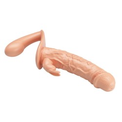 BAILE - CHARLOTTE HOLLOW DUPLA PENETRAÇÃO STRAP-ON CARNE