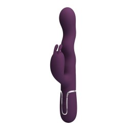 PRETTY LOVE - VIBRATORE A FORMA DI CONIGLIO LOURSEN CON MOVIMENTO DI SPINTA E 7 VIBRAZIONI, RICARICABILE TRAMITE USB, VIOLA