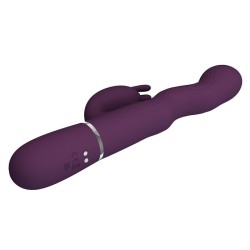PRETTY LOVE - VIBRATORE A FORMA DI CONIGLIO LOURSEN CON MOVIMENTO DI SPINTA E 7 VIBRAZIONI, RICARICABILE TRAMITE USB, VIOLA