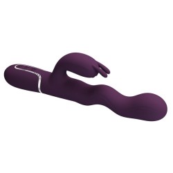 PRETTY LOVE - VIBRATORE A FORMA DI CONIGLIO LOURSEN CON MOVIMENTO DI SPINTA E 7 VIBRAZIONI, RICARICABILE TRAMITE USB, VIOLA