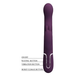 PRETTY LOVE - VIBRATORE A FORMA DI CONIGLIO LOURSEN CON MOVIMENTO DI SPINTA E 7 VIBRAZIONI, RICARICABILE TRAMITE USB, VIOLA