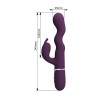 PRETTY LOVE - VIBRATORE A FORMA DI CONIGLIO LOURSEN CON MOVIMENTO DI SPINTA E 7 VIBRAZIONI, RICARICABILE TRAMITE USB, VIOLA