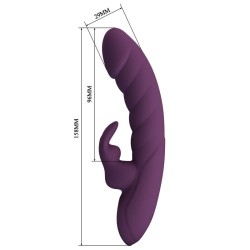 PRETTY LOVE - VIBRATORE A FORMA DI CONIGLIO RICARICABILE HARPER, 10 FUNZIONI, VIOLA