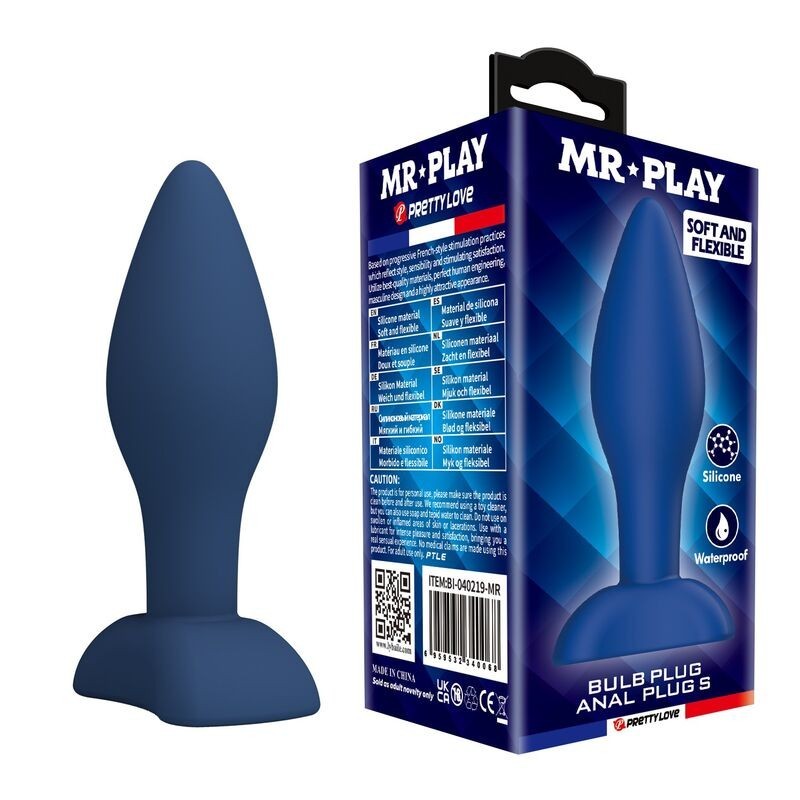 MR PLAY - KONISCHER SILIKON-ANALPLUG, BLAU, GRÖßE S