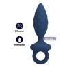 MR PLAY - STRUKTURIERTER ANALPLUG MIT RING BLAU L