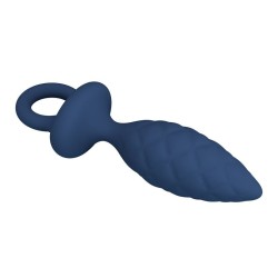 MR PLAY - PLUG ANAL TEXTURIZADO COM ANEL AZUL L