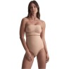 BYE-BRA - SOFT TOUCH SEAMLESS HIGH WAIST THONG BEIGE SIZE S