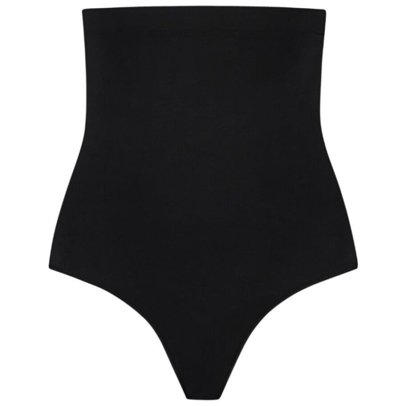 BYE-BRA - SOFT TOUCH SEAMLESS HIGH WAIST THONG BEIGE SIZE S