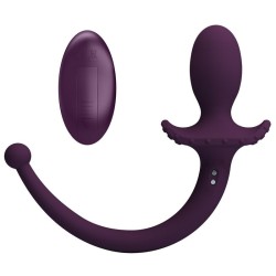 PRETTY LOVE - LIOEA PLUG ANAL VIBRATÓRIO COM RABO 12 FUNÇÕES ROXO COM CONTROLE REMOTO