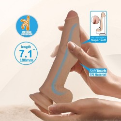 PRETTY LOVE - GODEMICHET RÉALISTE ET FLEXIBLE ELLCUMENT 18 CM Ø 4,5 CM TPE NATUREL
