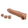 PRETTY LOVE - MANCHON D'EXTENSION PÉNIENNE AJUSTABLE 26 CM Ø 4 CM NATUREL