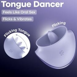 SATISFYER - STIMOLATORE CLITORIDEO TONGUE DANCER CON VIBRAZIONI E PULSAZIONI LILLA