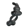 PRETTY LOVE - ANEL PENIANO VIBRATÓRIO COM ESTIMULADOR DE COELHINHO, 10 FUNÇÕES, PRETO
