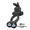 PRETTY LOVE - VIBRATING PENIS RING WITH BUNNY STIMULATOR 10 FUNCTIONS BLACK