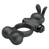 PRETTY LOVE - VIBRATING PENIS RING WITH BUNNY STIMULATOR 10 FUNCTIONS BLACK