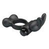 PRETTY LOVE - VIBRATING PENIS RING WITH BUNNY STIMULATOR 10 FUNCTIONS BLACK