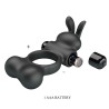 PRETTY LOVE - VIBRATING PENIS RING WITH BUNNY STIMULATOR 10 FUNCTIONS BLACK