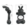 PRETTY LOVE - VIBRATING PENIS RING WITH BUNNY STIMULATOR 10 FUNCTIONS BLACK