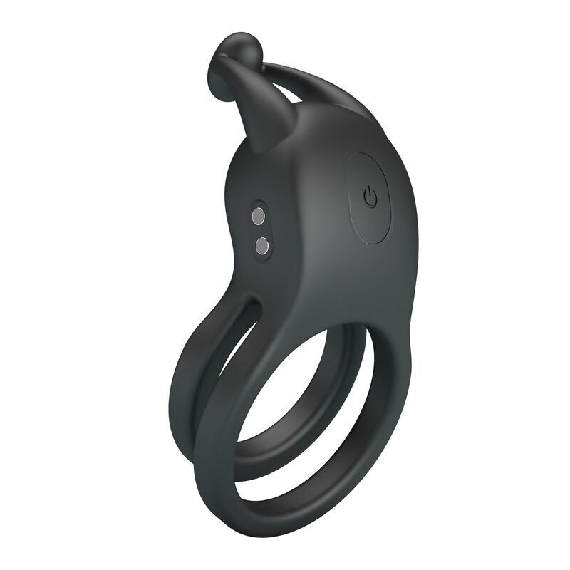 PRETTY LOVE - GOODWIN ANELLO PER PENE DOPPIO VIBRANTE RICARICABILE NERO