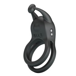 PRETTY LOVE - GOODWIN ANELLO PER PENE DOPPIO VIBRANTE RICARICABILE NERO
