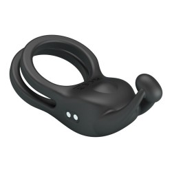 PRETTY LOVE - GOODWIN ANELLO PER PENE DOPPIO VIBRANTE RICARICABILE NERO