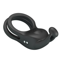 PRETTY LOVE - GOODWIN ANELLO PER PENE DOPPIO VIBRANTE RICARICABILE NERO