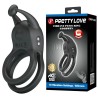 PRETTY LOVE - GOODWIN RECHARGEABLE DOUBLE VIBRATING COCK RING BLACK