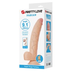 PRETTY LOVE - FABIAN FLEXIBLER DILDO MIT SAUGKAPSEL FLEISCH