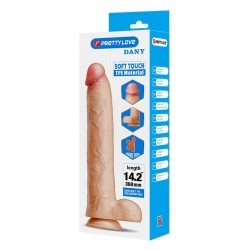 PRETTY LOVE - DANY DILDO FLESSIBILE E REALISTICO CON VENTOSA 36 CM -Ø- 5.6 CM