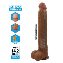 PRETTY LOVE - DANY GODEMICHET FLEXIBLE RÉALISTE AVEC VENTOUSE 36 CM -Ø- 5,6 CM MARRON