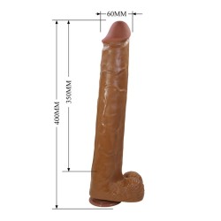 PRETTY LOVE - PAT DILDO FLESSIBILE REALISTICO CON VENTOSA 40 CM -Ø- 6 CM MARRONE