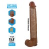PRETTY LOVE - PAT DILDO FLESSIBILE REALISTICO CON VENTOSA 40 CM -Ø- 6 CM MARRONE