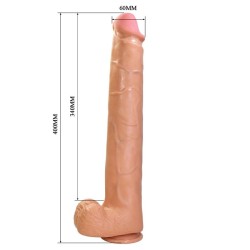 PRETTY LOVE - RAEL FLEXIBLER REALISTISCHER DILDO MIT SAUGNAPF 40 CM -Ø- 6 CM BRAUN
