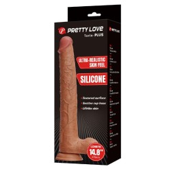 PRETTY LOVE - TERIN PLUS DILDO DE SILICONE REALISTA COM VENTOSA 37,6 CM Ø 5,5 CM