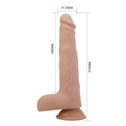 PRETTY LOVE - DILDO VIBRANTE ROTANTE E SPINTA MILES CON TELECOMANDO 23,5 CM Ø 4,8 CM NATURALE