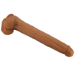 PRETTY LOVE - VIGGO DILDO REALISTICO MORBIDO AL TOCCO DELLA PELLE, 36,5 CM MARRONE