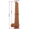 PRETTY LOVE - VIGGO DILDO REALISTICO MORBIDO AL TOCCO DELLA PELLE, 36,5 CM MARRONE
