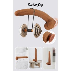 PRETTY LOVE - VIGGO DILDO REALISTICO MORBIDO AL TOCCO DELLA PELLE, 36,5 CM MARRONE