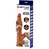 PRETTY LOVE - VIGGO DILDO REALISTICO MORBIDO AL TOCCO DELLA PELLE, 36,5 CM MARRONE